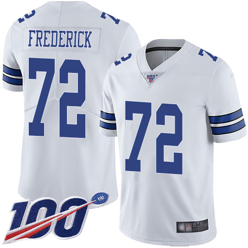 Men Dallas Cowboys Limited White Travis Frederick Road #72 100th Season Vapor Untouchable NFL Jersey